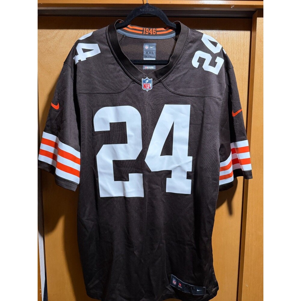 Nike Nick Chubb #24 Cleveland Browns NFL Football Jersey Men's XXL Brown 2XL